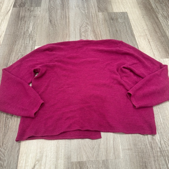 Eileen Fisher Merino Wool Open Cardigan Sweater Womens Medium Pink-Purple - Picture 5 of 7